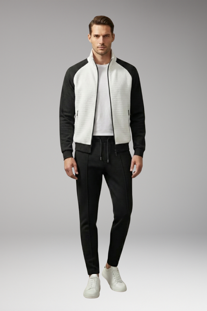 Men's Bomber Jacket Zippered Pockets Black