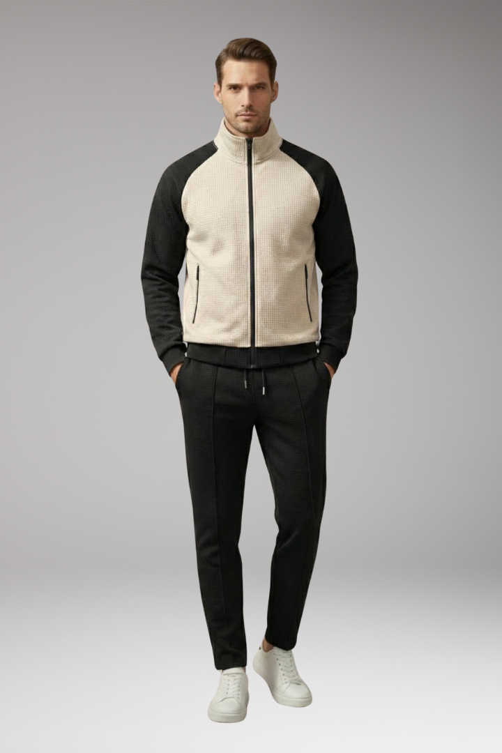 Men's Bomber Jacket Zippered Pockets Black