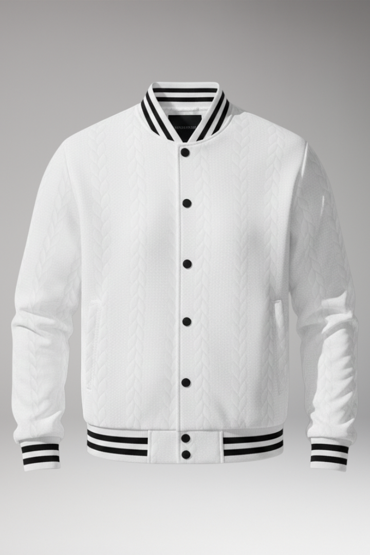 Men's Bomber Jacket Elastic Cuffs Button Front - 
Fashinoza