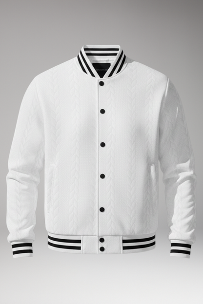 Men's Bomber Jacket Elastic Cuffs Button Front - 
Fashinoza