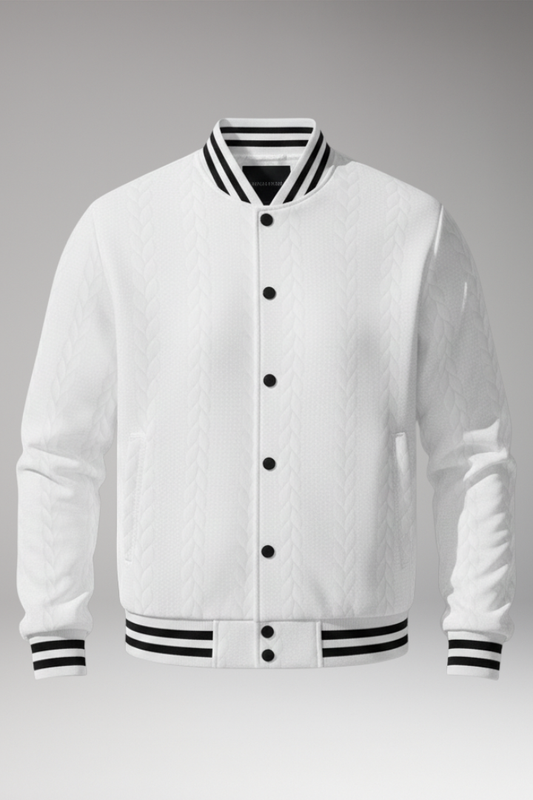 Men's Bomber Jacket Elastic Cuffs Button Front - 
Fashinoza