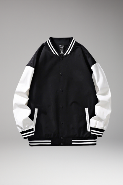 Men's Bomber Jacket Contrast Sleeves - 
Fashinoza