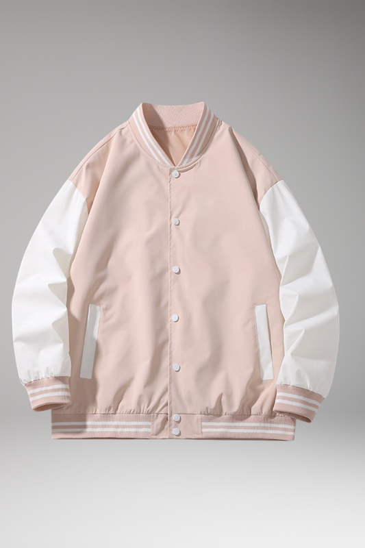 Men's Bomber Jacket Contrast Sleeves Functional Pockets - 
Fashinoza