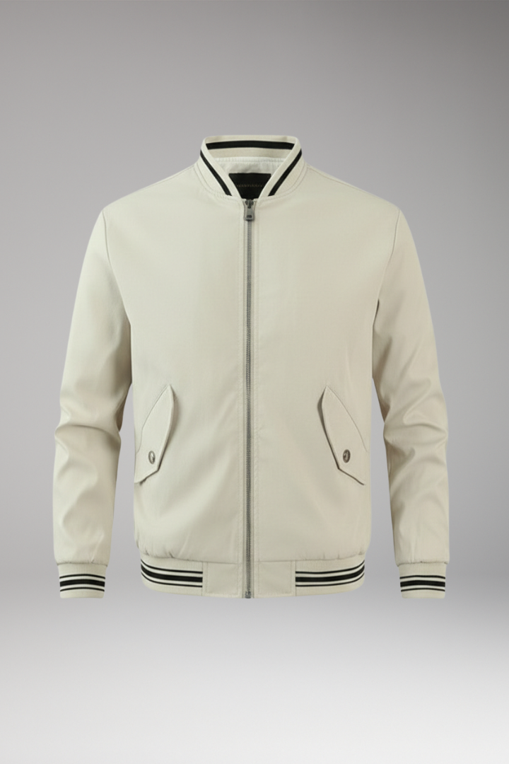 Men's Bomber Jacket Elastic Cuffs Functional Pockets - 
Fashinoza