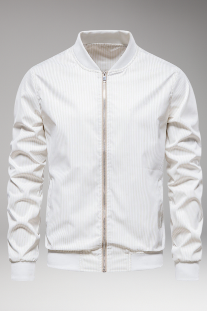 Men's Bomber Jacket Fine Stripe Elastic Cuffs - 
Fashinoza