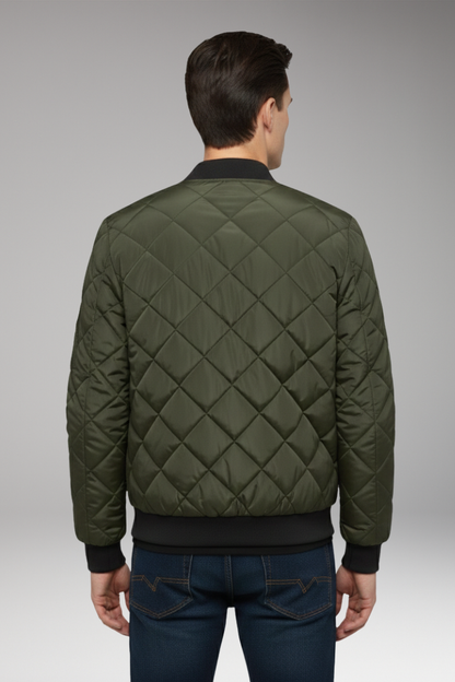 Men's Padded Bomber Jacket Ribbed Cuff