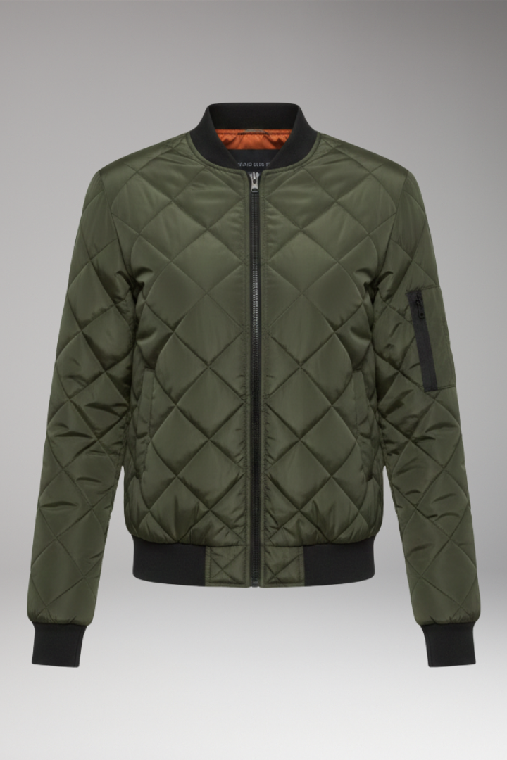 Men's Padded Bomber Jacket Ribbed Cuff - 
Fashinoza