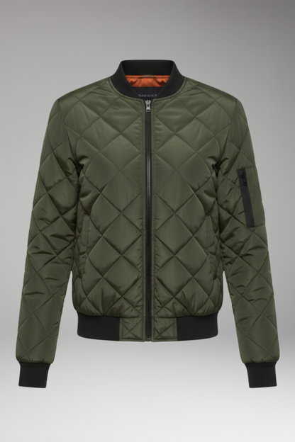 Men's Padded Bomber Jacket Ribbed Cuff - 
Fashinoza
