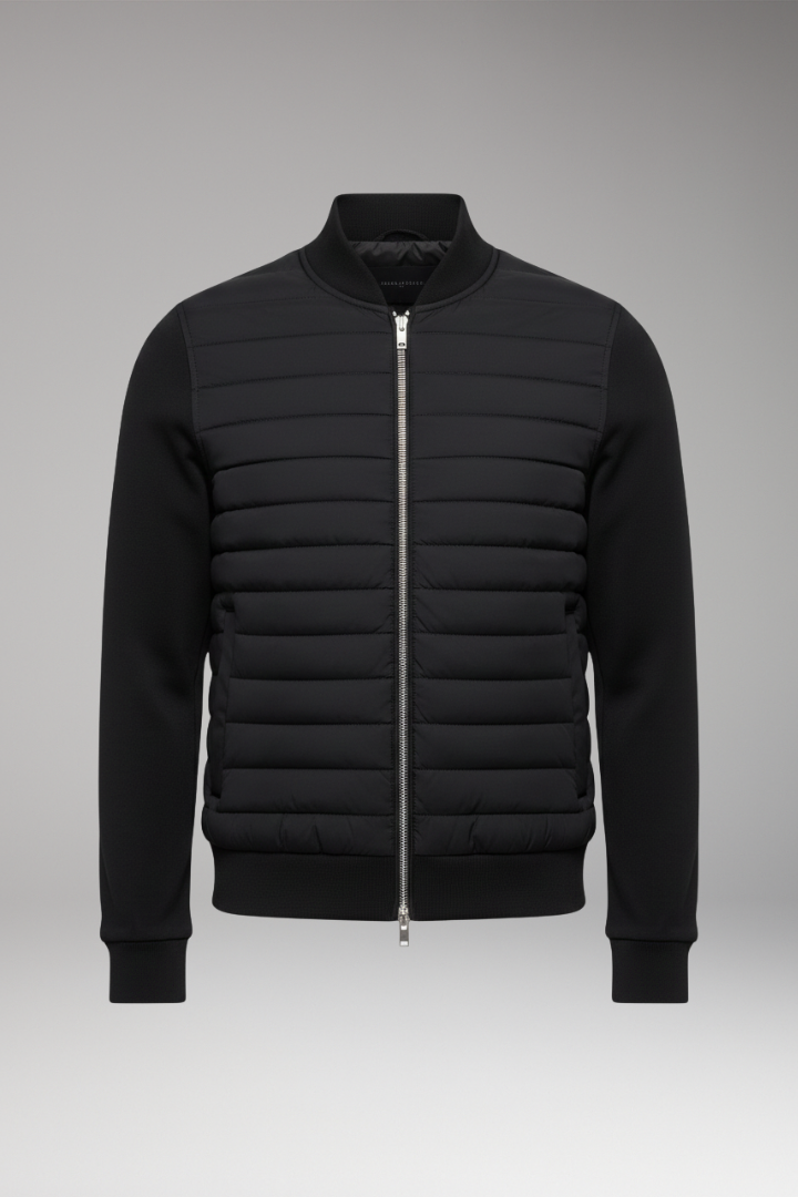 Men's Padded Bomber Jacket Elastic Cuffs - 
Fashinoza