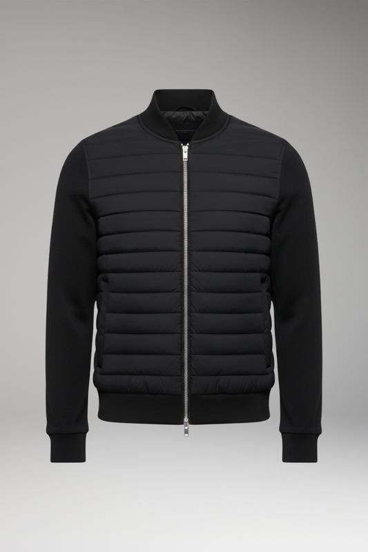 Men's Padded Bomber Jacket Elastic Cuffs - 
Fashinoza