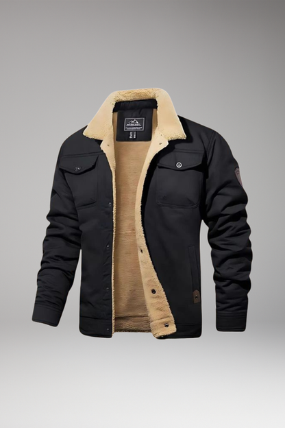 Men's Bomber Jacket Ribbed Cuffs Multiple Pockets - 
Fashinoza
