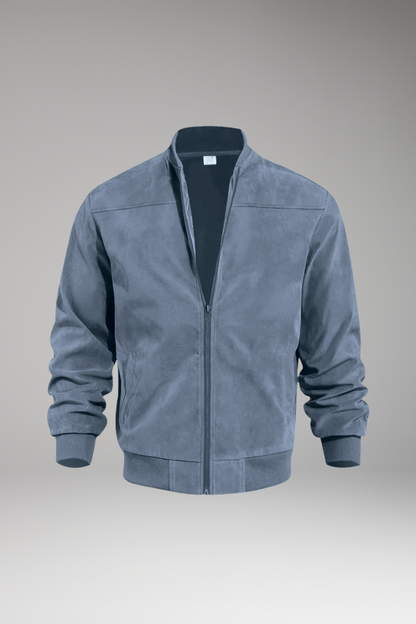 Men's Bomber Jacket Ribbed Hem Textured - 
Fashinoza