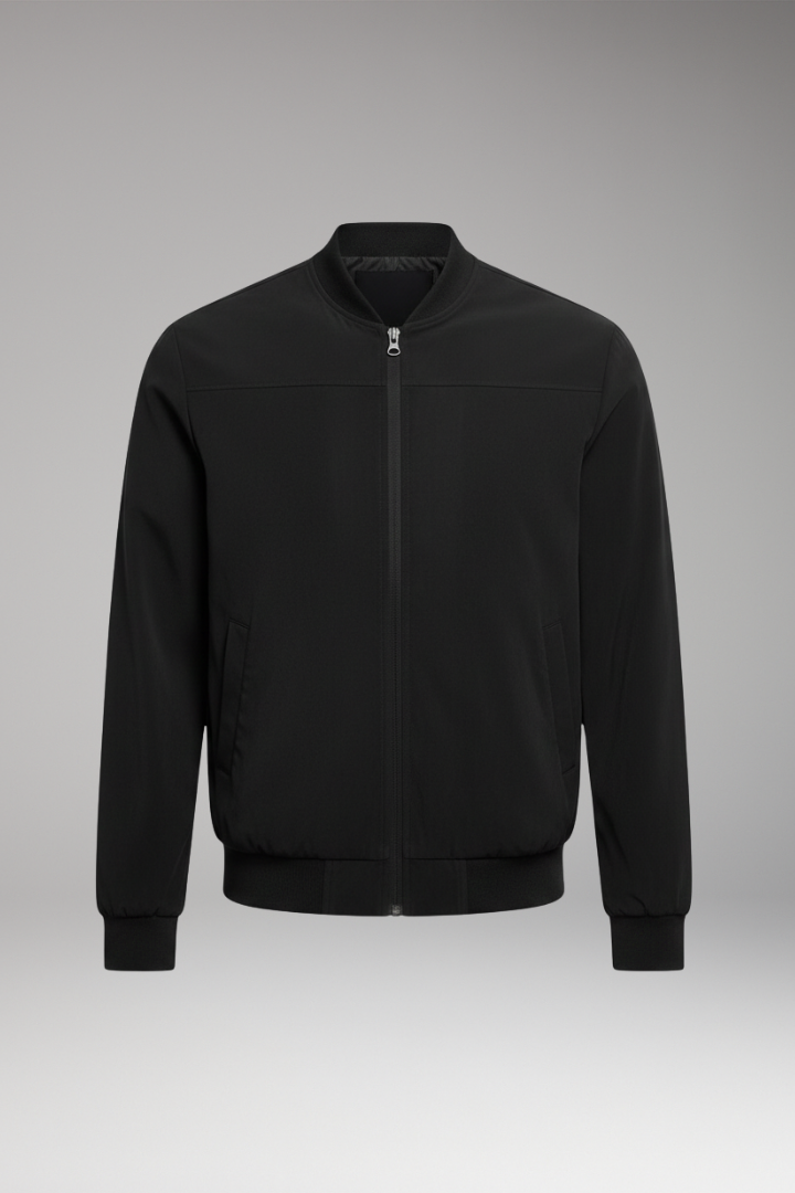 Men's Bomber Jacket Side Pockets Slim Fit - 
Fashinoza