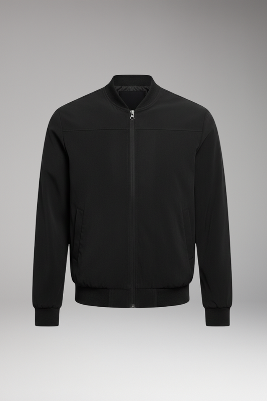 Men's Bomber Jacket Side Pockets Slim Fit - 
Fashinoza