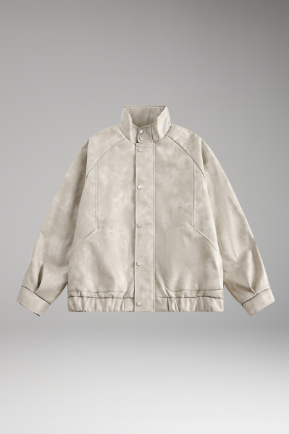Men's Bomber Jacket Snap Button Side Pockets - 
Fashinoza