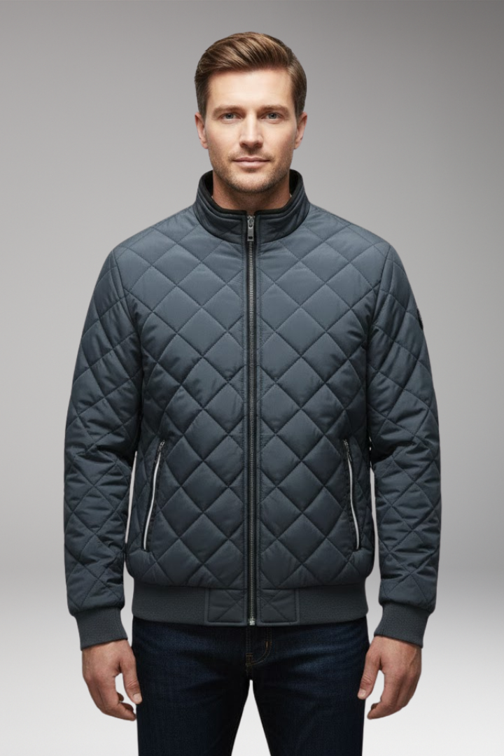 Men's Bomber Jacket Stand-Up Collar Zipped Pockets