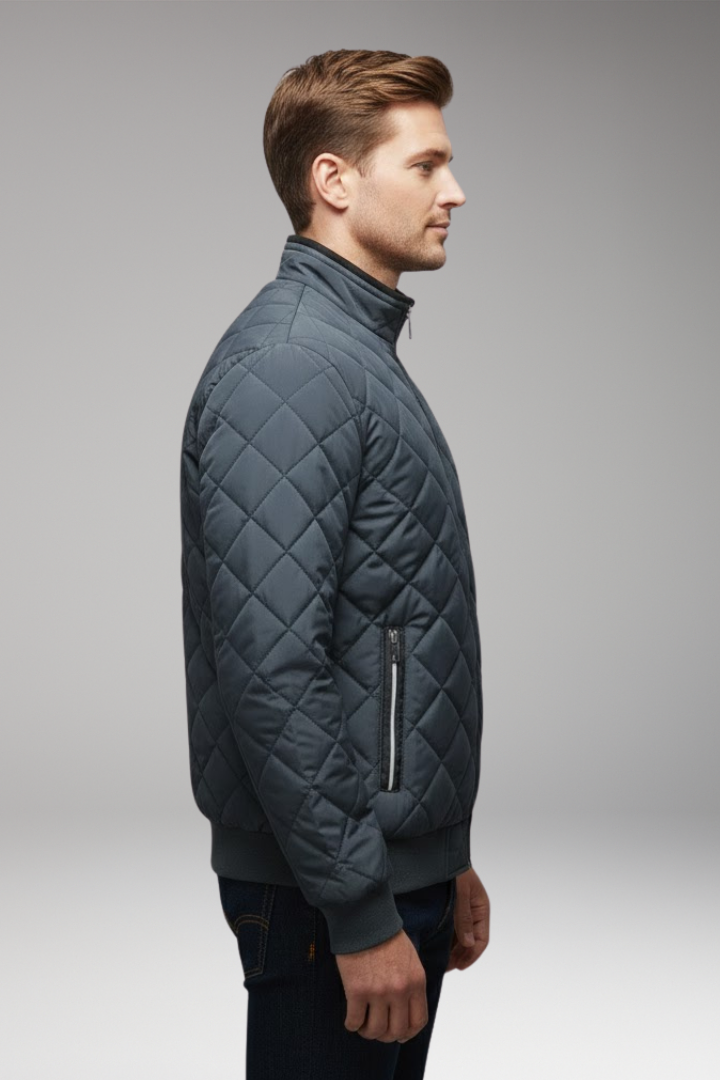 Men's Bomber Jacket Stand-Up Collar Zipped Pockets