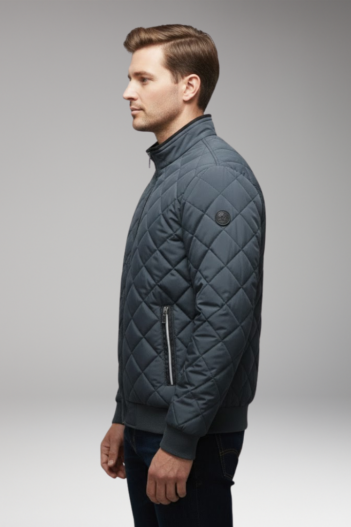 Men's Bomber Jacket Stand-Up Collar Zipped Pockets