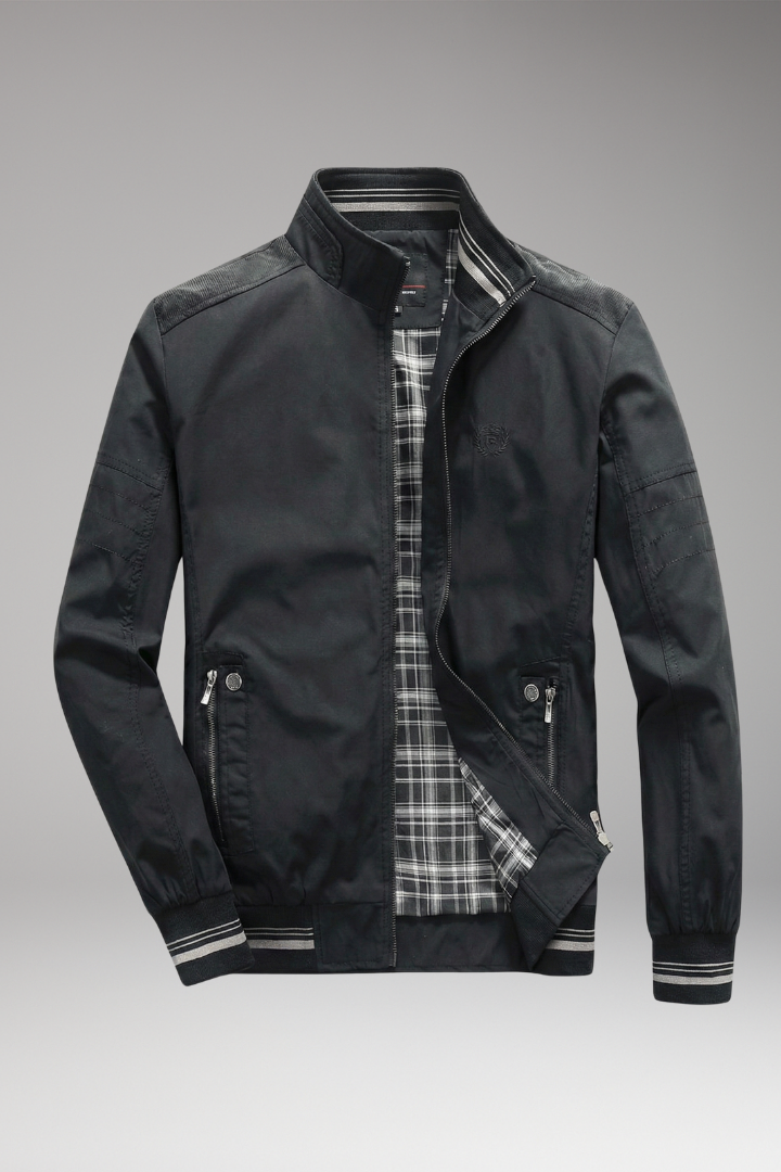 Men's Bomber Jacket Zippered Pockets - 
Fashinoza
