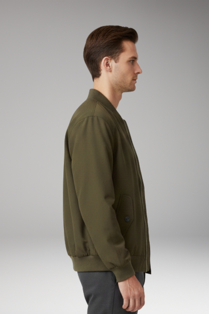 Men's Zipper Bomber Jacket With Side Pockets