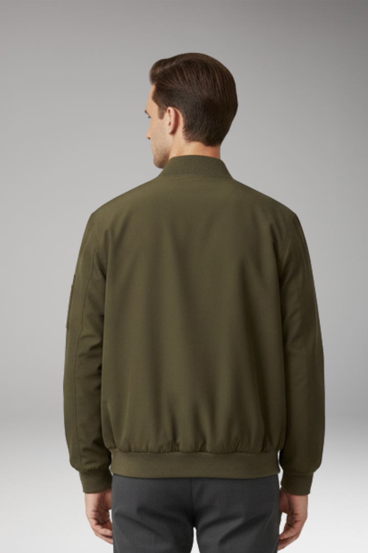 Men's Zipper Bomber Jacket With Side Pockets