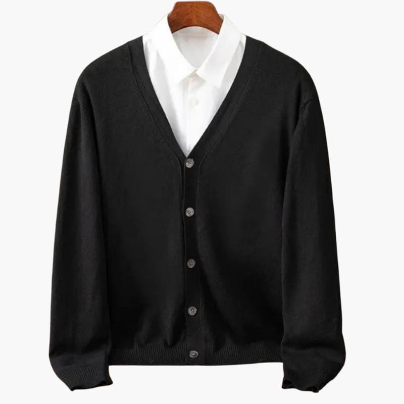 Men's V-Neck Cardigan Classic Knit Layer - Fashinoza