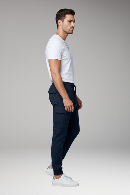 Men's Cargo Joggers Elastic Drawstring Pants