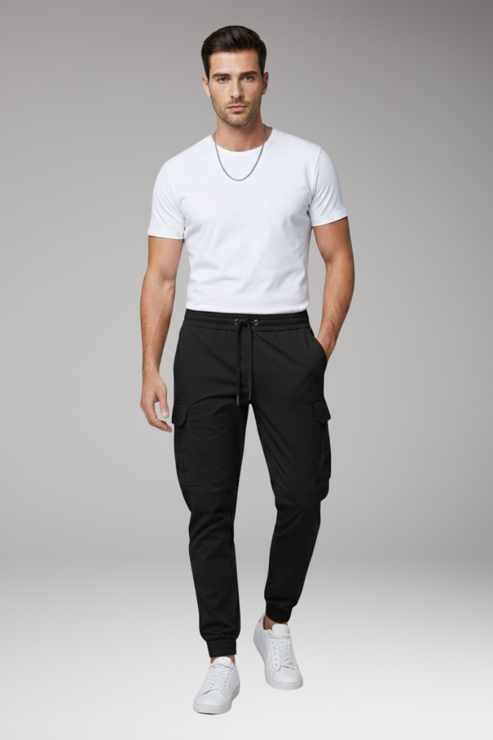 Men's Cargo Joggers Elastic Drawstring Pants