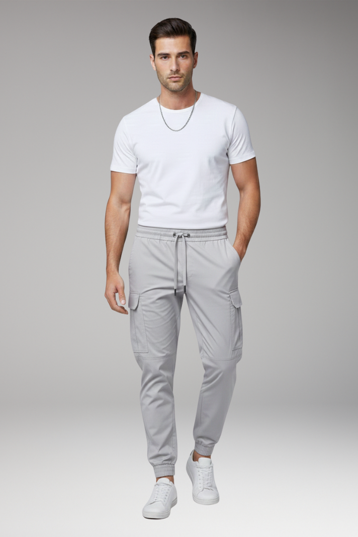 Men's Cargo Joggers Elastic Drawstring Pants