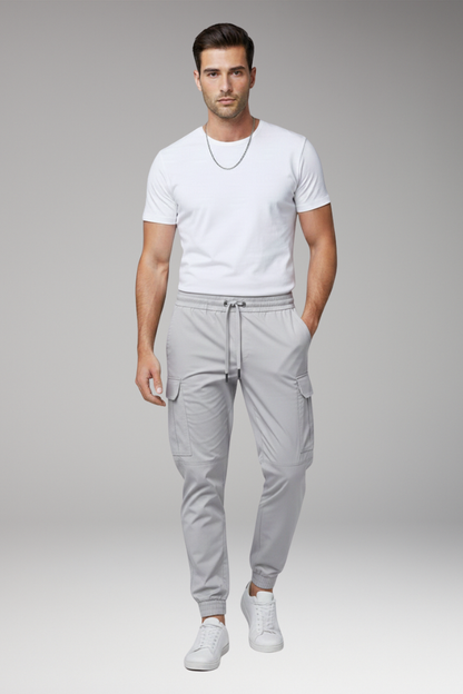 Men's Cargo Joggers Elastic Drawstring Pants