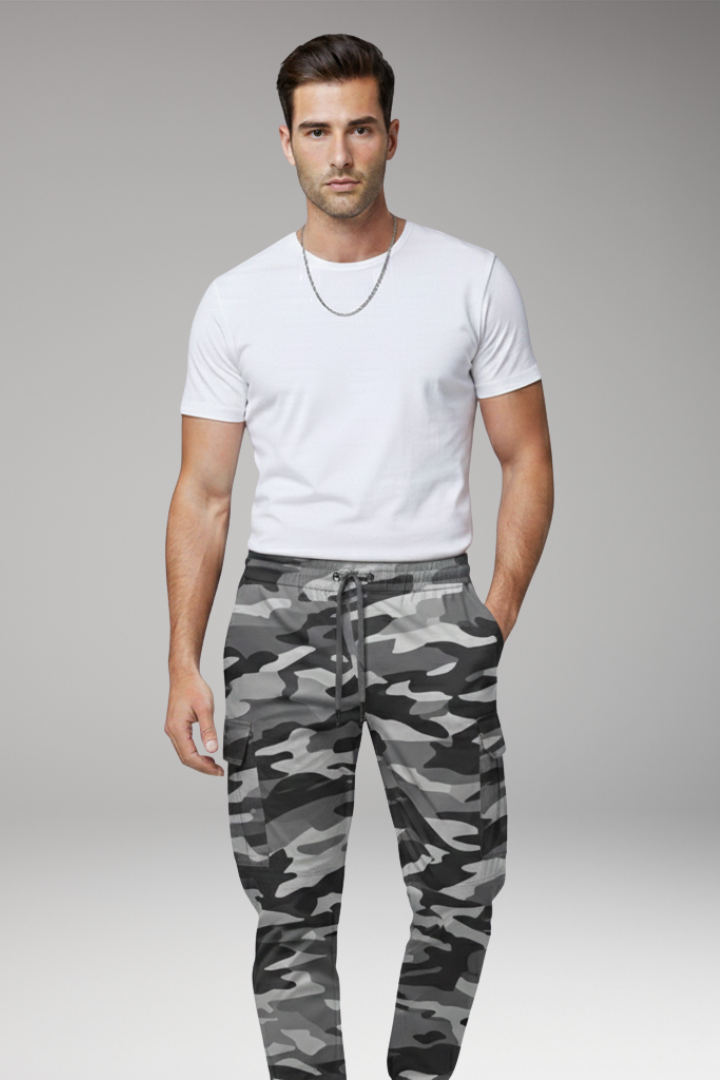 Men's Cargo Joggers Elastic Drawstring Pants