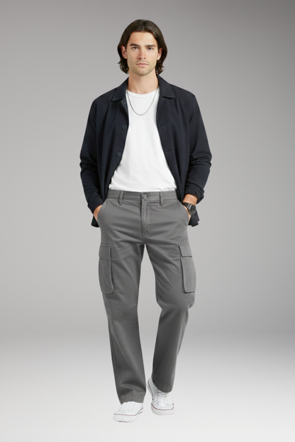 Men's Wide Leg Cargo Pants Pocket Design