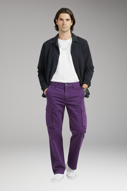 Men's Wide Leg Cargo Pants Pocket Design