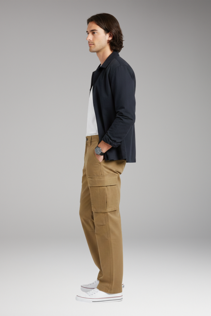 Men's Wide Leg Cargo Pants Pocket Design