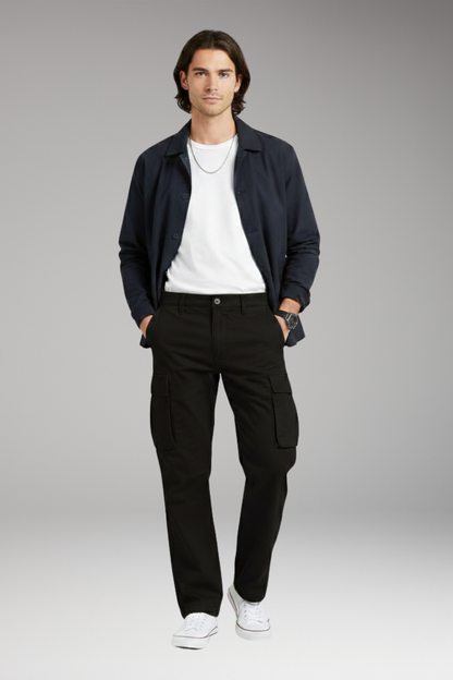 Men's Wide Leg Cargo Pants Pocket Design