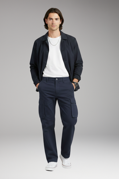 Men's Wide Leg Cargo Pants Pocket Design