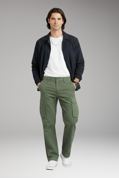 Men's Wide Leg Cargo Pants Pocket Design