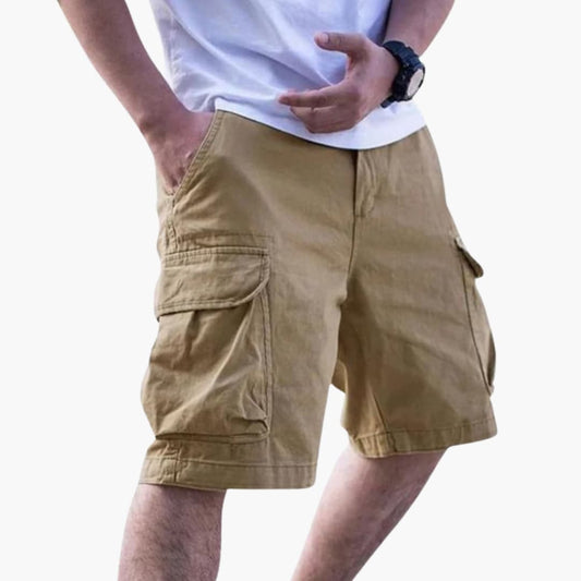 Men's Cargo Shorts Zipper Closure Patch Pockets - Fashinoza