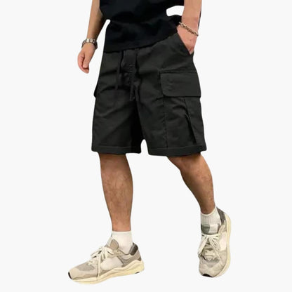 Men's Cargo Shorts Drawstring Flap Pocket Closure - Fashinoza