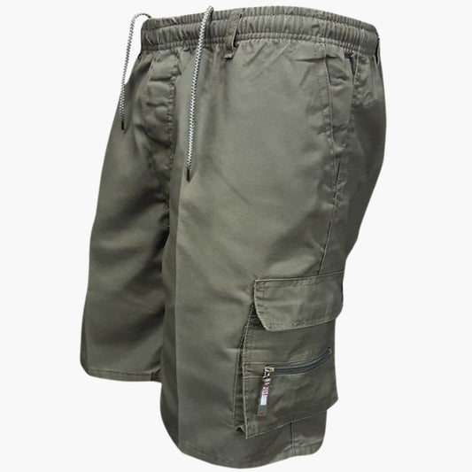 Men's Cargo Shorts Knee-Length Cotton Drawstring Beige - Fashinoza