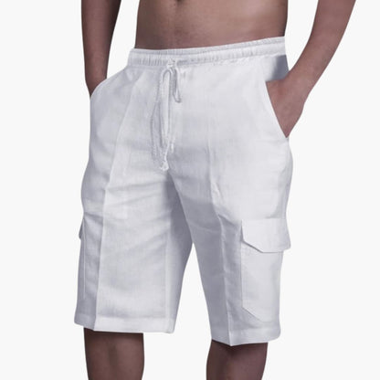 Men's Cargo Shorts Drawstring Multi-Pocket Beige - Fashinoza