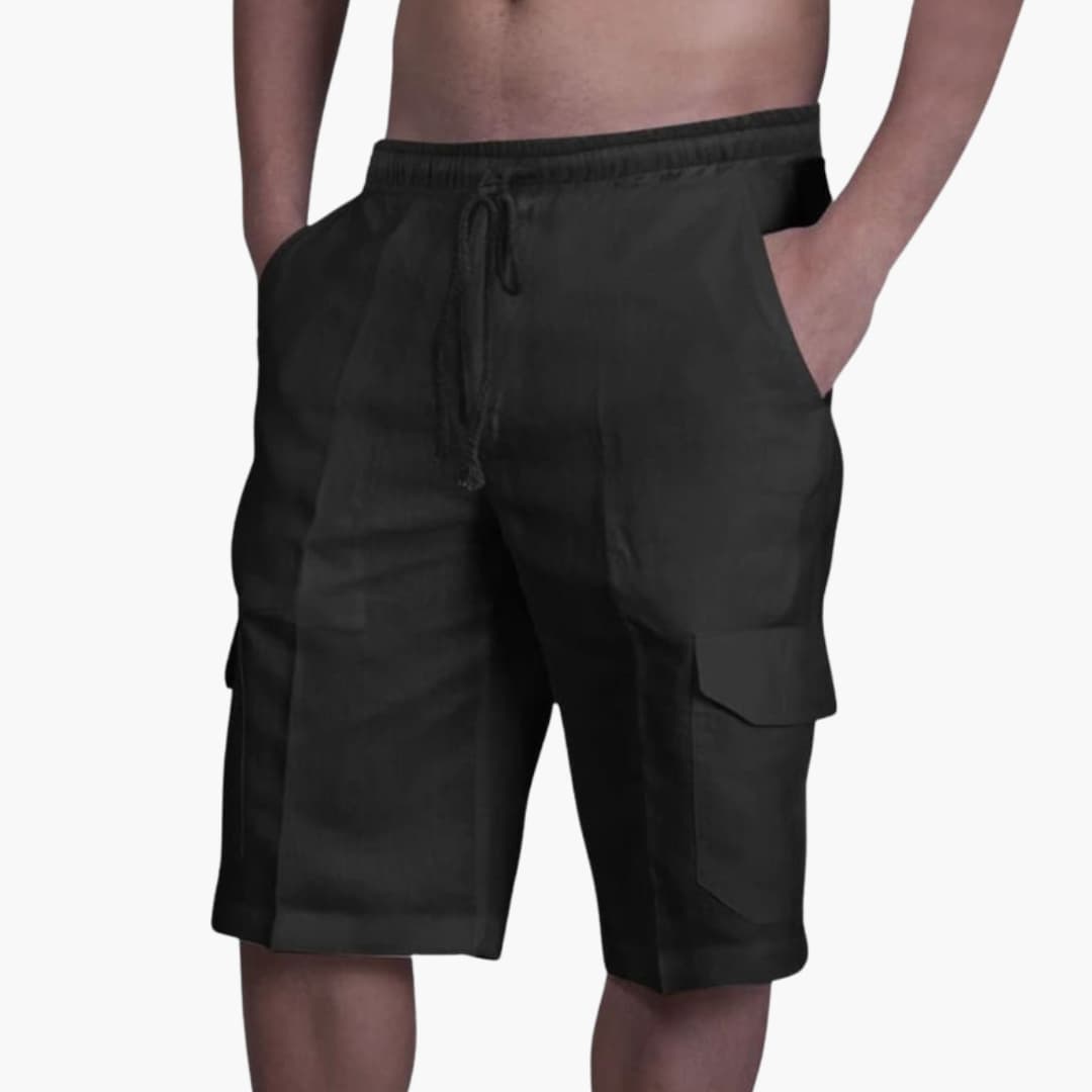 Men's Cargo Shorts Drawstring Multi-Pocket Beige