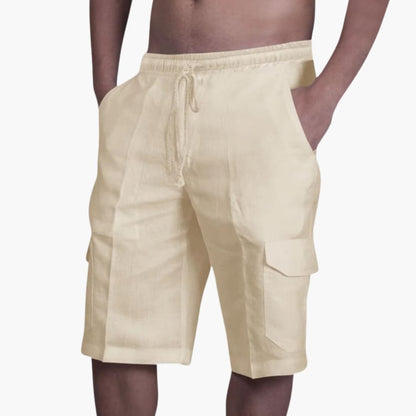 Men's Cargo Shorts Drawstring Multi-Pocket Beige