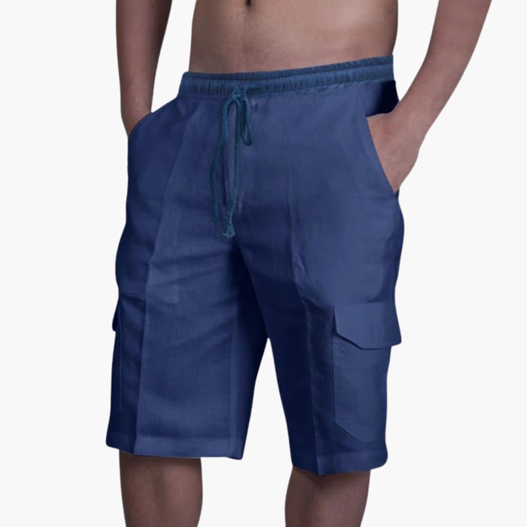 Men's Cargo Shorts Drawstring Multi-Pocket Beige