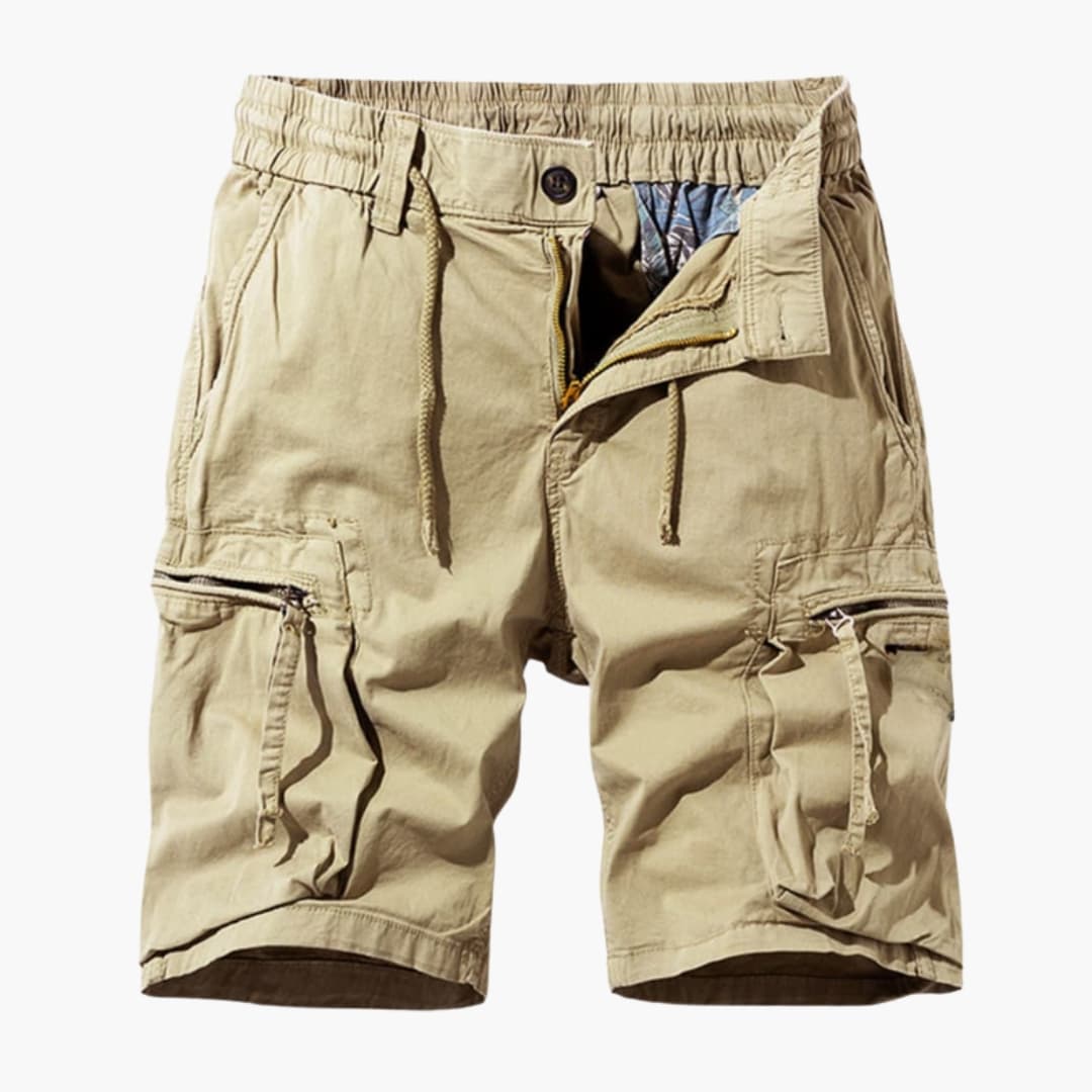 Men's Cargo Shorts Drawstring Zipper Pockets - Fashinoza