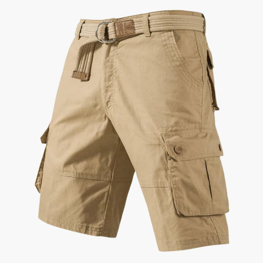 Men's Elastic Waist Cargo Shorts Multiple Pockets - Fashinoza