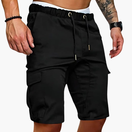 Men's Cargo Shorts Elastic Waist Patch Pockets - Fashinoza