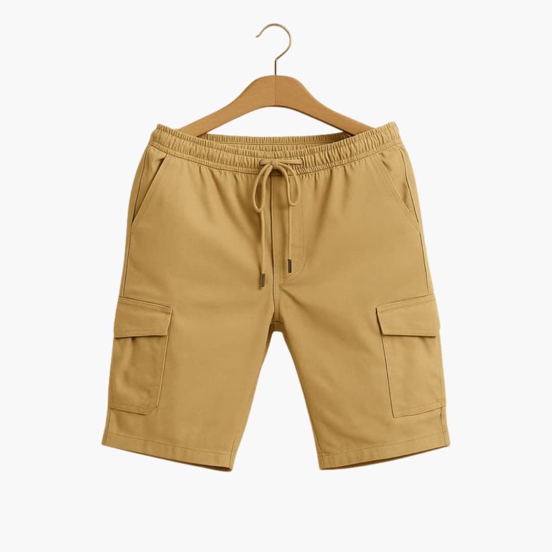 Men's Cargo Shorts Elastic Waist Flap Pocket