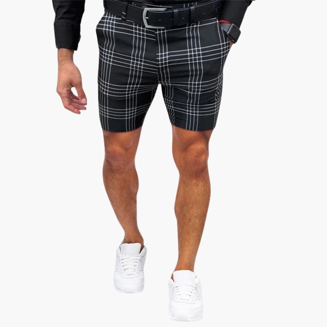 Men's Checkered Shorts Elastic Waistband - Fashinoza