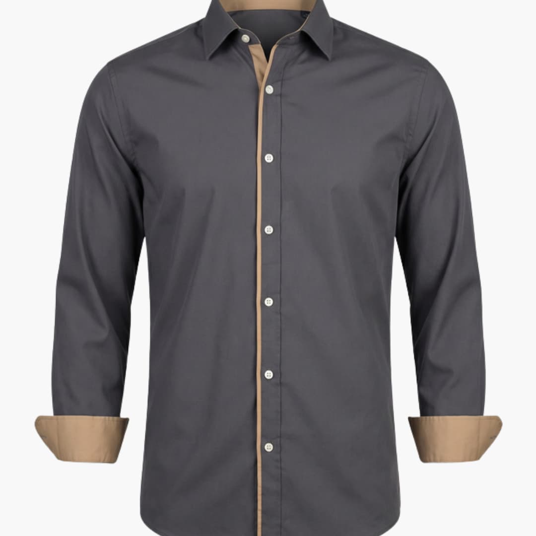 Men's Classic Collar Button-Down Shirt Adjustable Cuffs - Fashinoza
